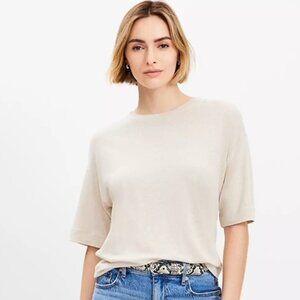 NWT - LOFT linen blend modern tee; sz XL